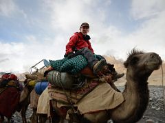 23 Jerome Ryan Riding A Camel To Cross The Shaksgam River Trekking Between Kulquin Bulak Camp In Shaksgam Valley And Gasherbrum North Base Camp In China.jpg